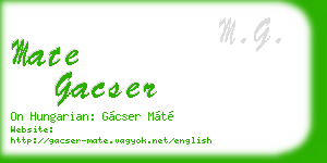 mate gacser business card