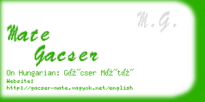 mate gacser business card